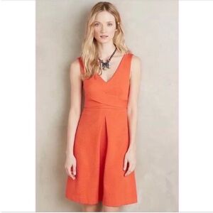 Anthropologie HD in Paris Ardmore dress orange textured A line